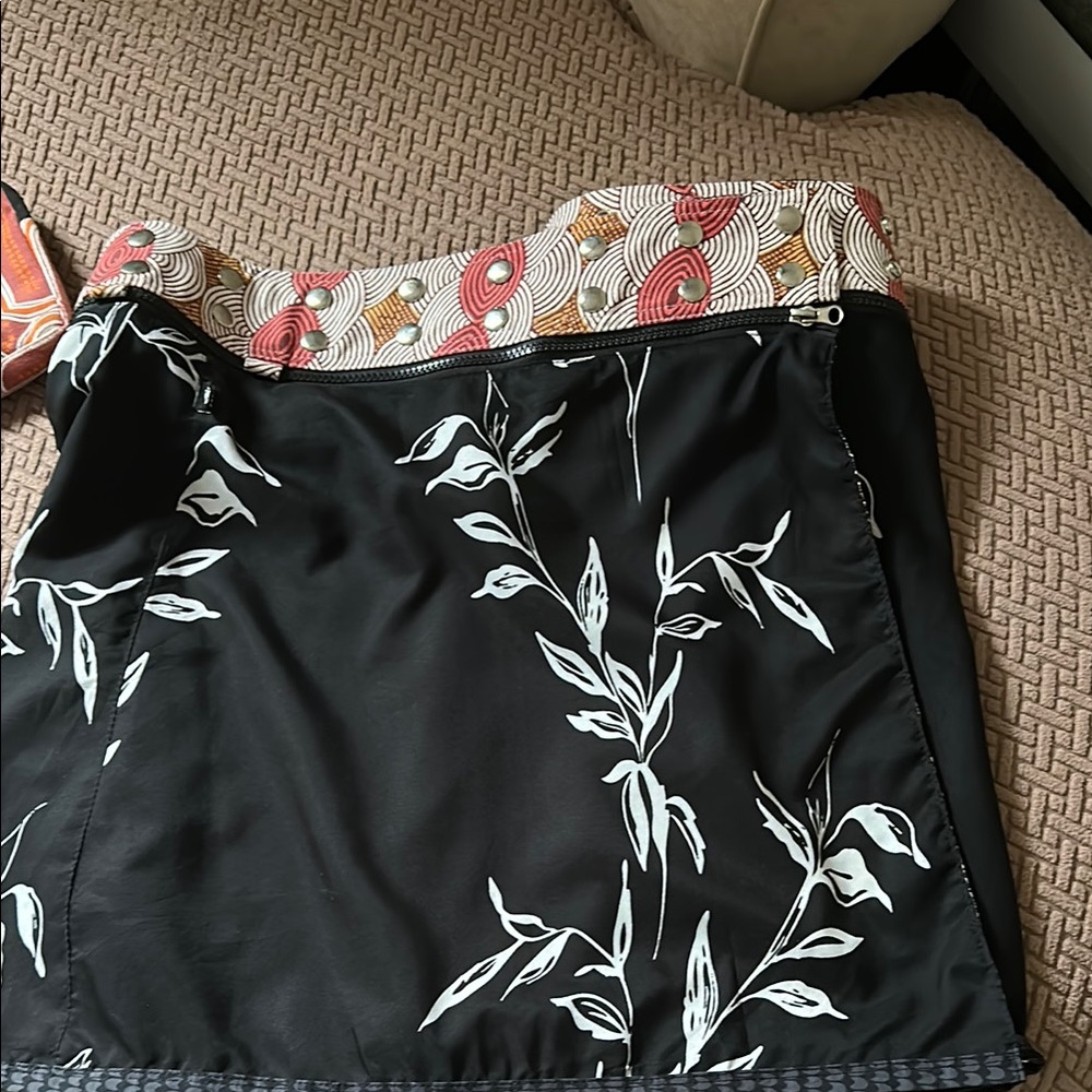 Colorful Wrap Skirt with Pocket - Picture 2 of 4